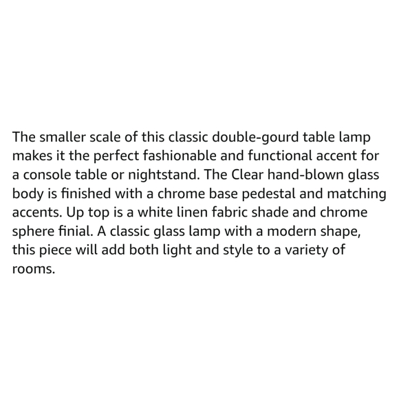 Jonathan Y NWT Anya Double Gourd Glass Table Lamp JYL1028E 20.5"H - Picture 8 of 8